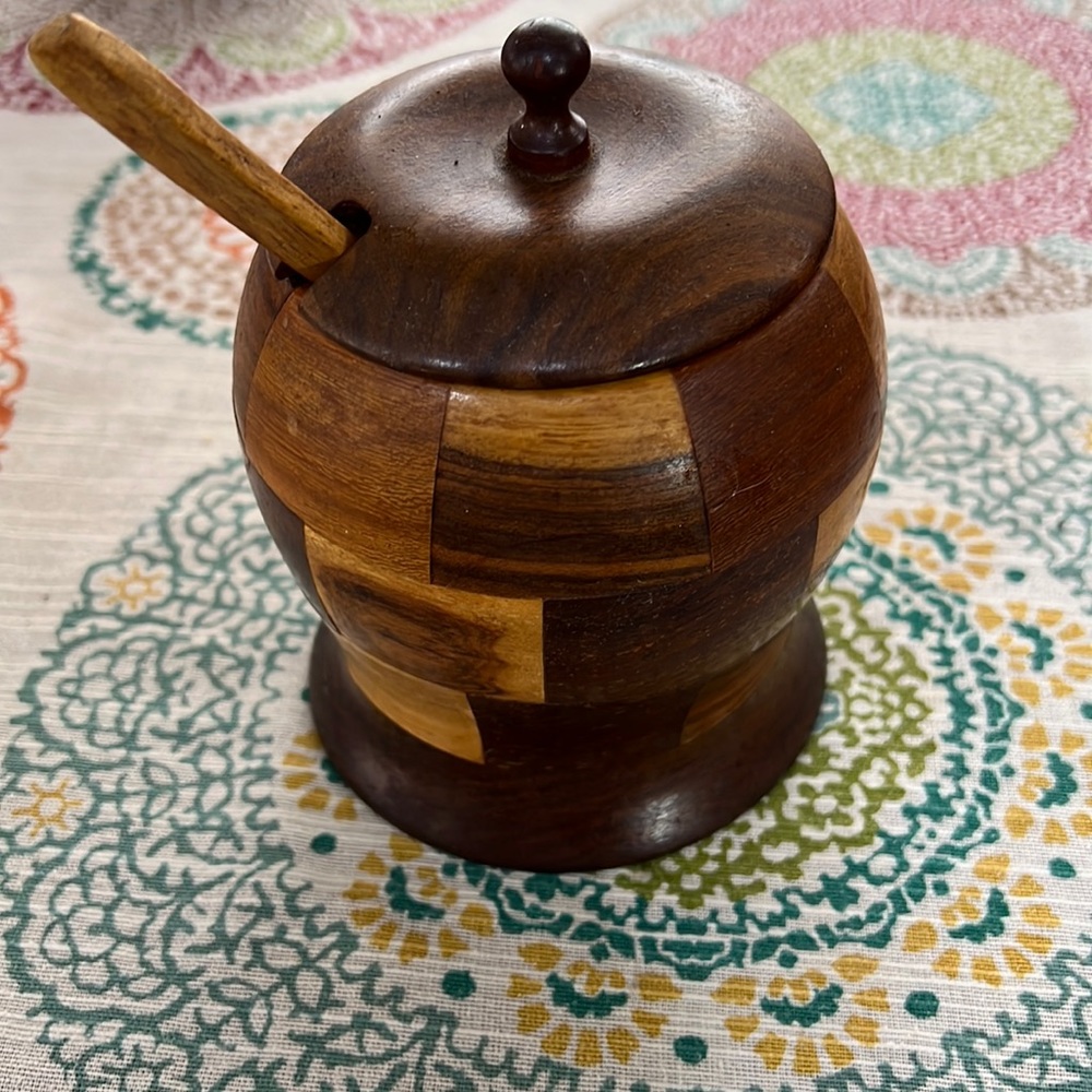 Wooden sugar bowl